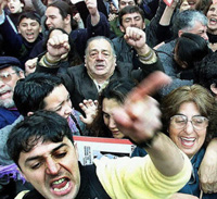 Demonstators against Pinochet