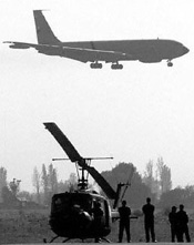 Pinchet's plane landing in Chile